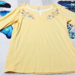 Elegant Yellow Floral Women's Blouse